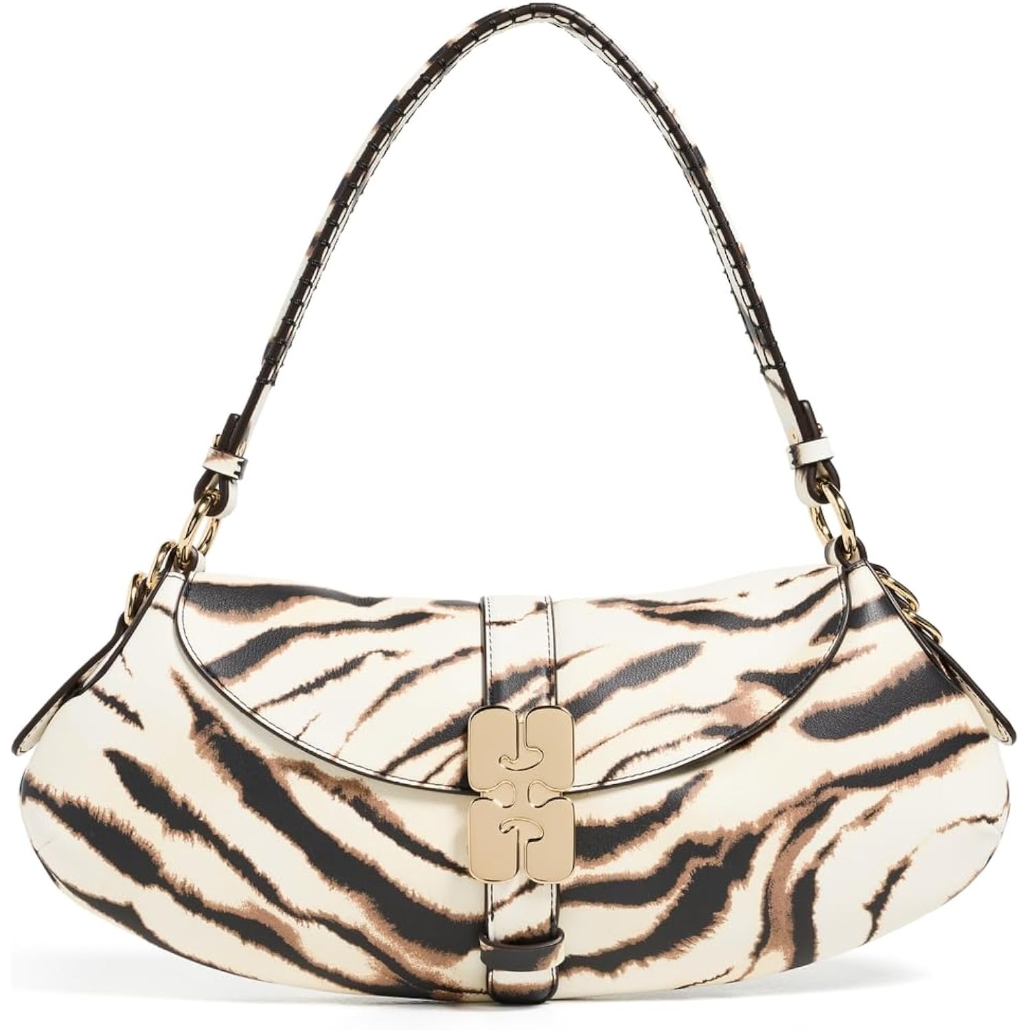 Ganni Women'S Kat Zebra Shoulder Bag