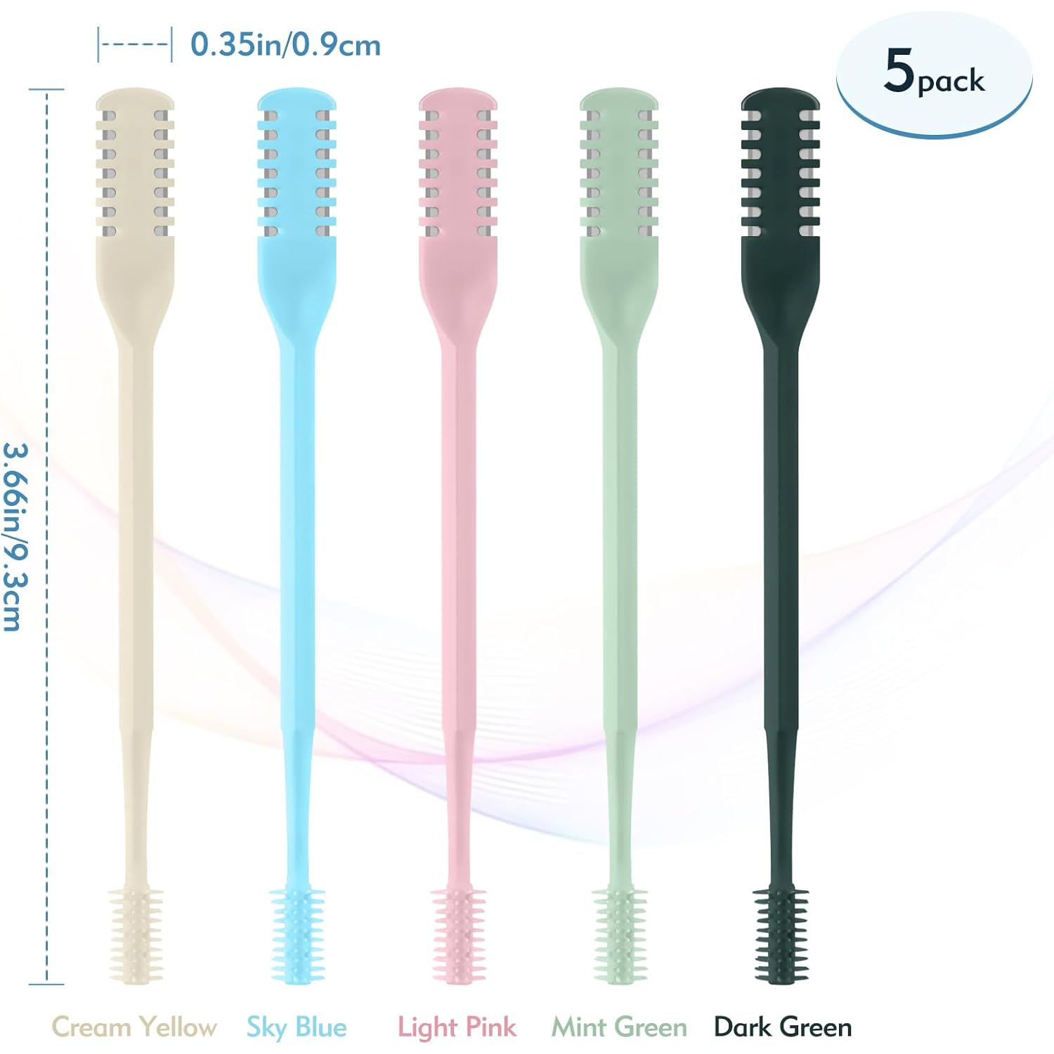5Pcs 2-in-1 Nasal Hair Cutter, Double Sided Nose Hair Cutter, Portable 360° Rotating Manual Nose Hair Trimmer for Men and Women, Colorful