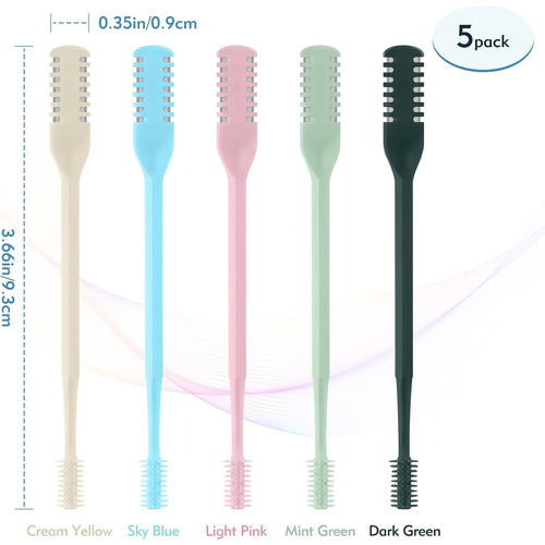 5Pcs 2-in-1 Nasal Hair Cutter, Double Sided Nose Hair Cutter, Portable 360° Rotating Manual Nose Hair Trimmer for Men and Women, Colorful