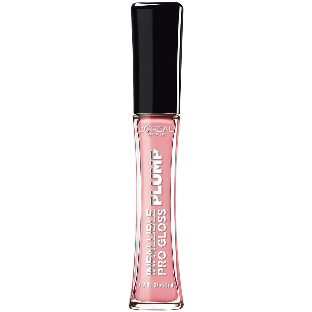L'Oreal Paris Infallible Pro Gloss Plump Lip Gloss with Hyaluronic Acid, Long Lasting Plumping Shine, Lips Look Instantly Fuller and More Plump, Flush, 0.21 fl. oz.
