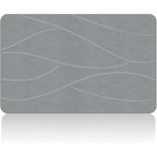 Veeloim Stone Bath Mat Diatomaceous Earth Shower Mat Non-Slip Super Absorbent Diatomite Stone Bath Mats for Bathroom Floor Quick Drying Natural Easy to Clean(23.6''×15.4" Gray)