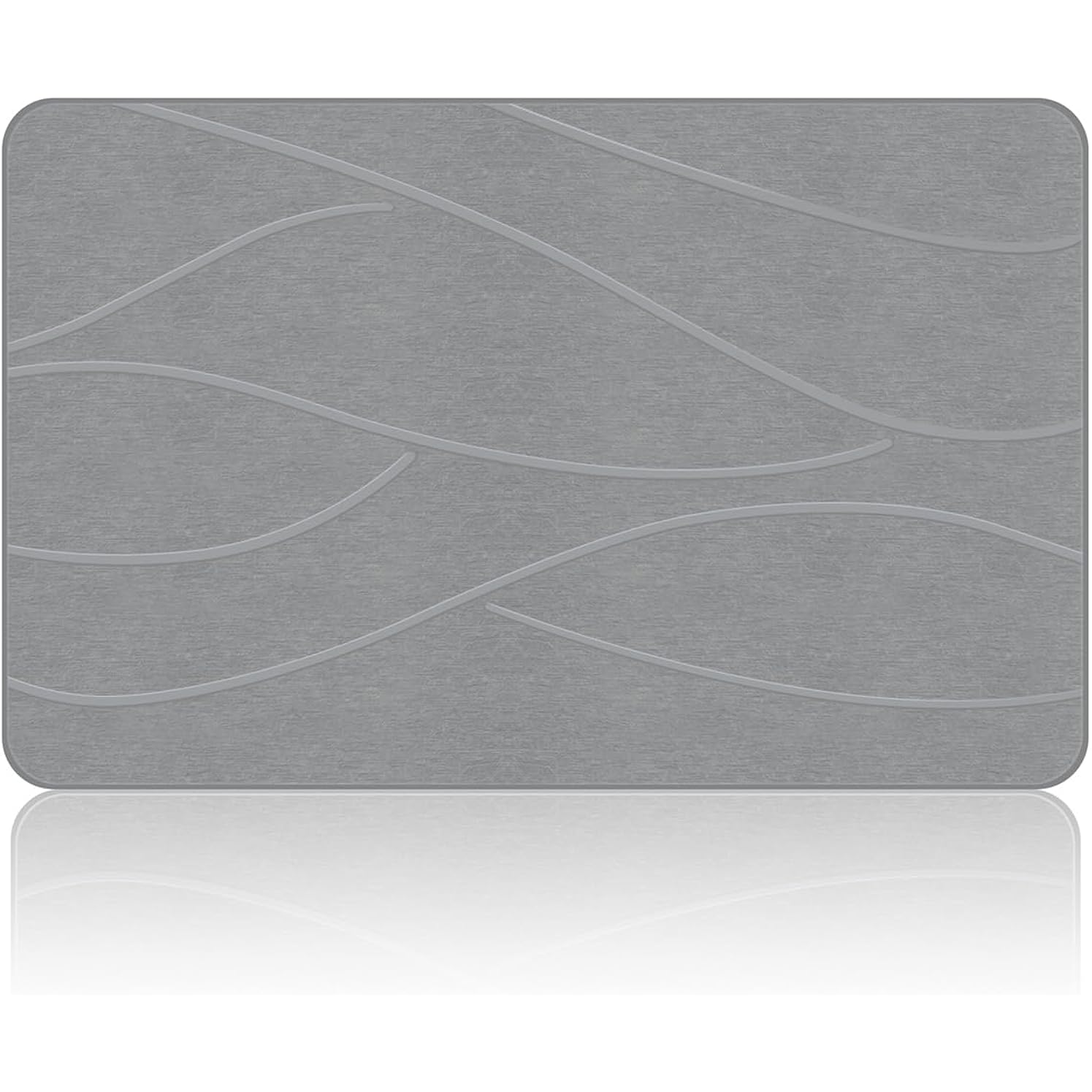 Veeloim Stone Bath Mat Diatomaceous Earth Shower Mat Non-Slip Super Absorbent Diatomite Stone Bath Mats for Bathroom Floor Quick Drying Natural Easy to Clean(23.6''×15.4" Gray)