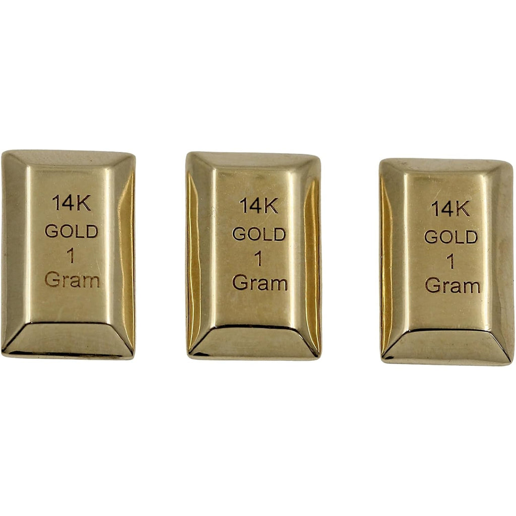 SHOP WGS Set of 3-3 Gram - 1 Gram Each Gold Bar 10K & 14K Yellow Gold Bullion Gold Bars for Collectible & Value Storage Gifts for Him & Her