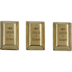 SHOP WGS Set of 3-3 Gram - 1 Gram Each Gold Bar 10K & 14K Yellow Gold Bullion Gold Bars for Collectible & Value Storage Gifts for Him & Her