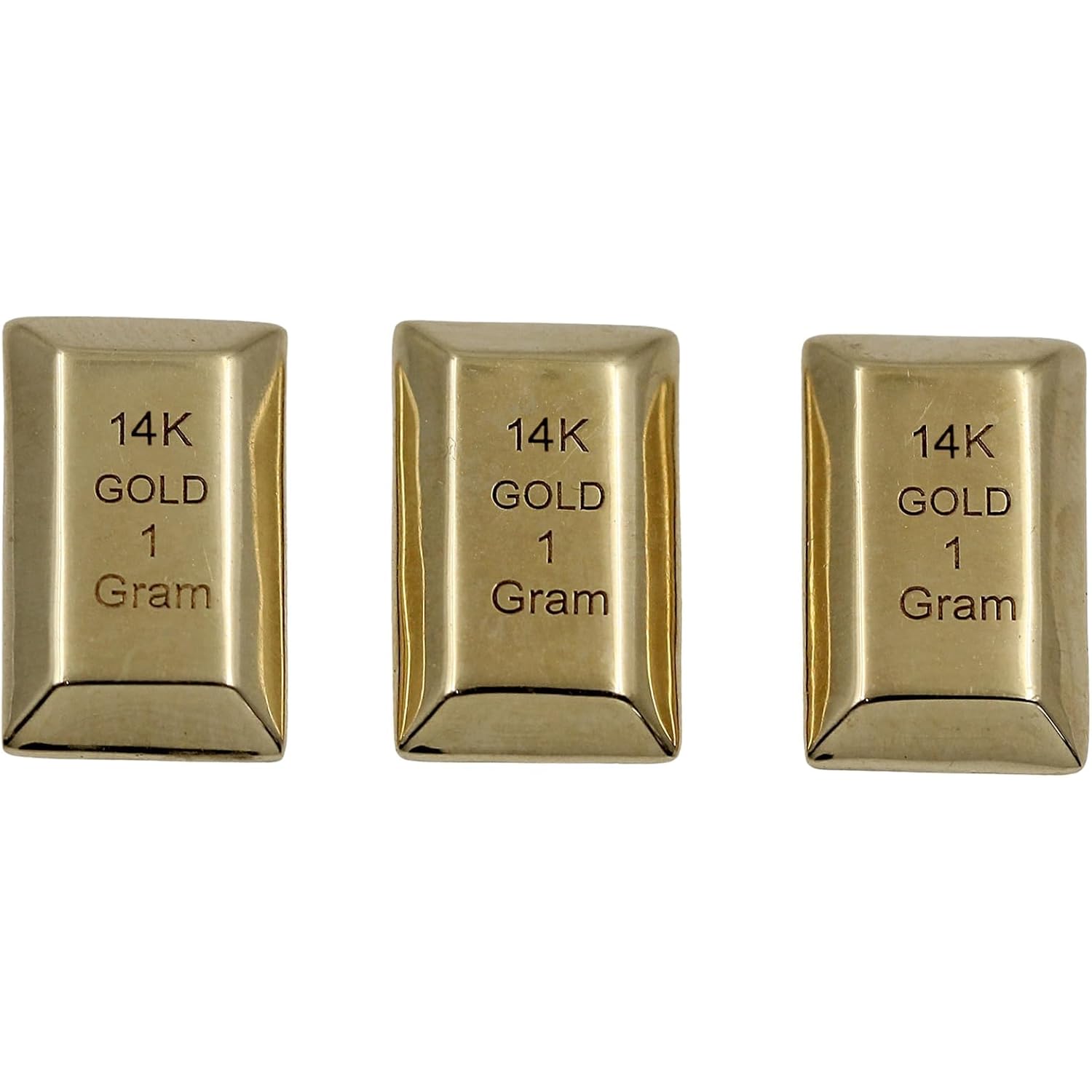 SHOP WGS Set of 3-3 Gram - 1 Gram Each Gold Bar 10K & 14K Yellow Gold Bullion Gold Bars for Collectible & Value Storage Gifts for Him & Her