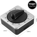 Kitchen Timers For Cooking, Chef Cooking Timer Clock With Loud Alarm - 100% Mechanical Desk Timer - No Batteries Required - Magnetic Backing, Exquisite Stainless Steel Body - Countdown Reminder