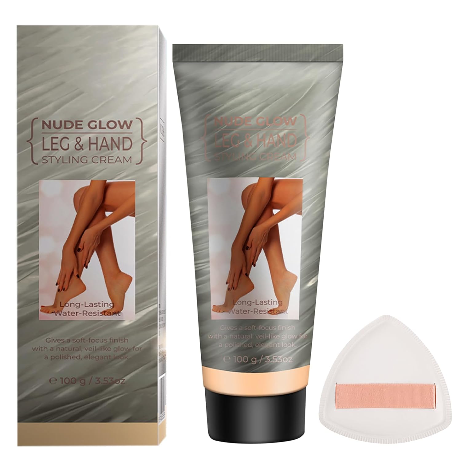 Waterproof Leg & Body Makeup Cream with Puff, Transfer-Resistant Full Coverage Concealer for Tattoos, Scars & Varicose Veins, Long-Lasting Natural Finish Foundation for All Skin Tones, 03