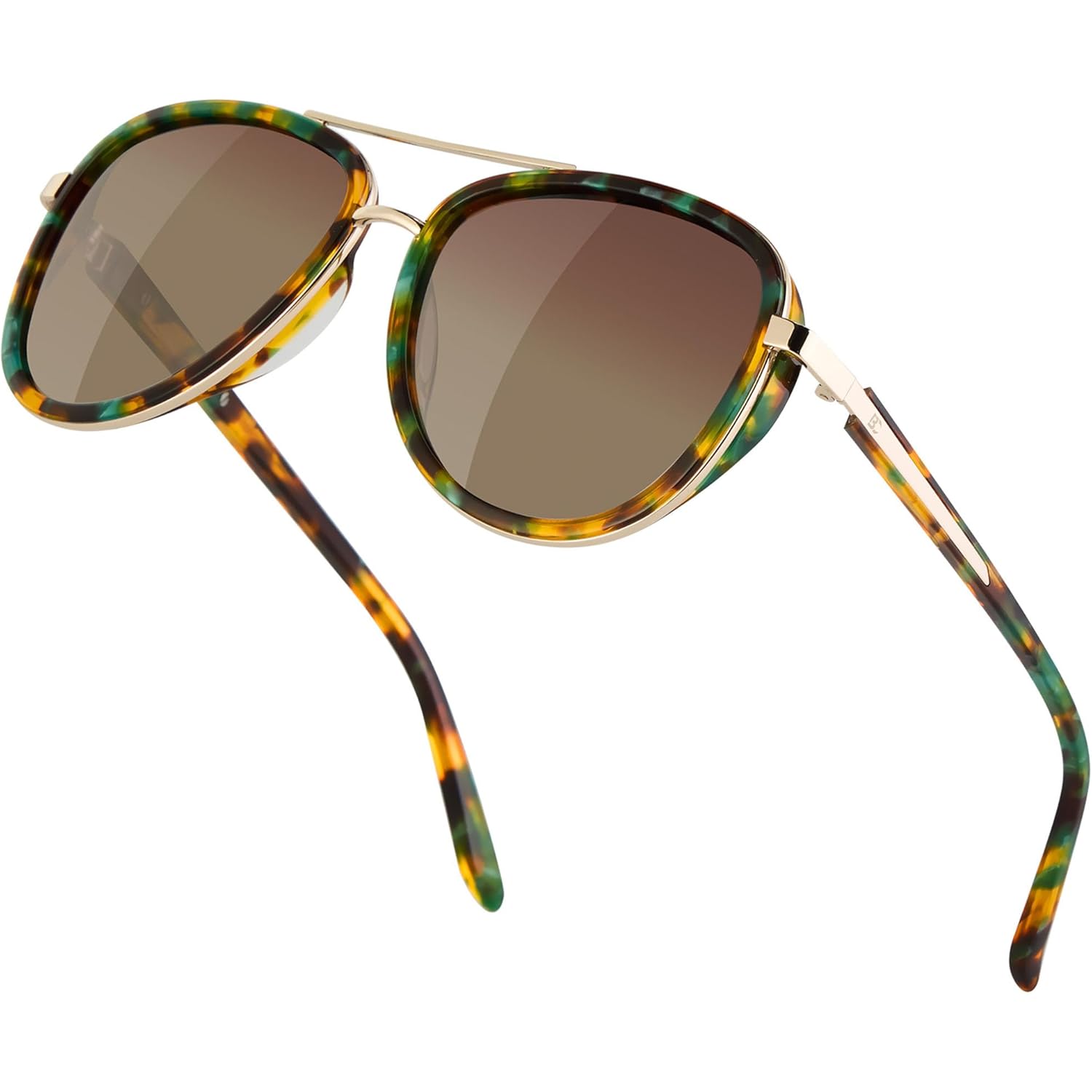 BIRCEN Polarized Sunglasses for Women UV - Protection Womens Retro Mirrored Shades with Acetate Frame BC2001