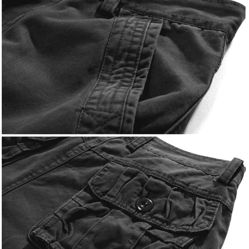 Akarmy Men'S Lightweight Multi Pocket Cotton Casual Cargo Shorts,Outdoor Twill Camo Shorts With Zipper Pockets(No Belt)
