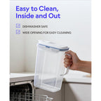 LocknLock Aqua Fridge Door Water Jug | Clear Pitcher | BPA Free Plastic Pitcher with Lid | 2 Quart Pitcher with Lid for Water, Juice, Tea & More Beverages, Clear
