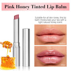 FeiCuiYun Pink Honey Tinted Lip Balm Lip Gloss Lipstick, Sheer Hydrating Lip Gloss Tint, Moisturizing Lip Color for All Skin Tones, Nourishing Lip Balm with a Hint of Natural Black Cherry