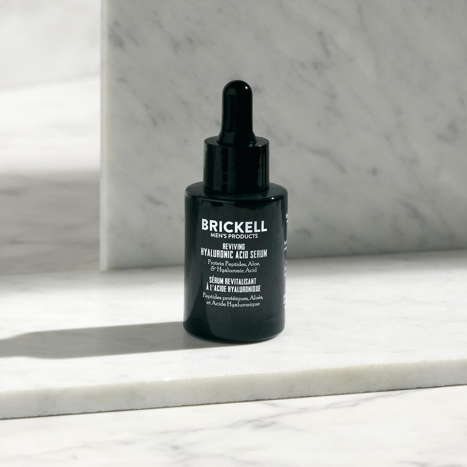 Brickell Men'S Anti Aging Hyaluronic Acid Serum For Face, Reviving Day Serum For Men, Facial Serum With Hyaluronic Acid, Aloe, And Peptides, 1 Ounce, Unscented