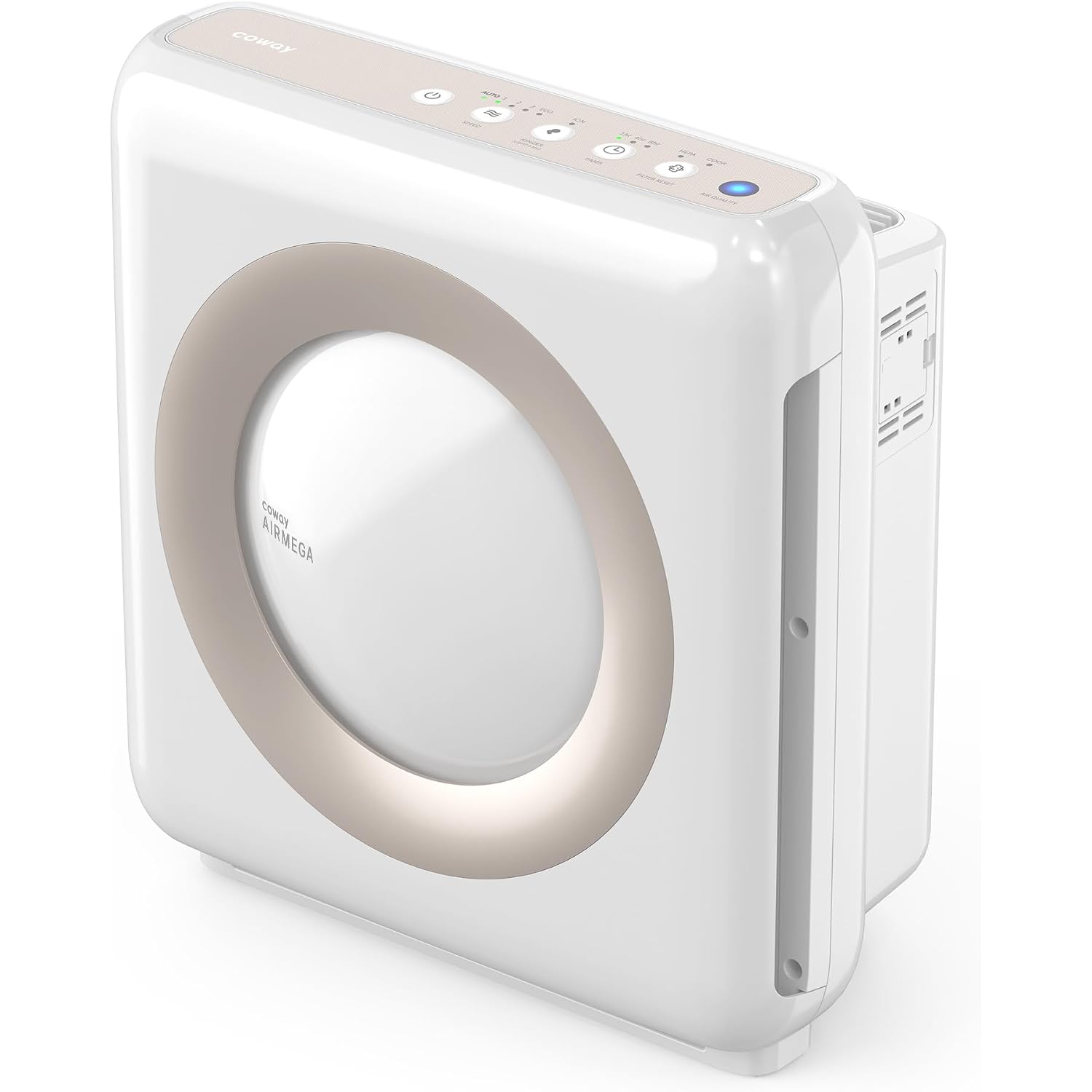 Coway Air Purifier For Home Up To 1,748Ft², Hepa Filter For Smoke, Allergies, Pet Dander, Odor, Air Quality Monitor, Auto&Eco Mode, Timer, Filter Indicator, 3Yr Warranty, Mighty Ap-1512Hh(W), White
