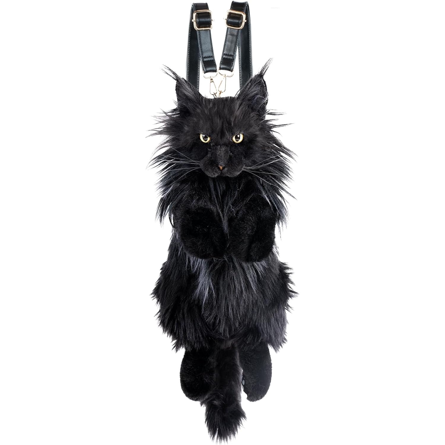 Chongker Cat Shaped Backpack - Handcrafted Stuffed Animals Plush Bag with Adjustable Shoulder, Crossbody, and Handbag Straps (MaineCoon Cat)