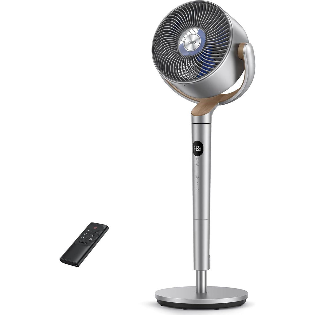 Dreo Fan For Bedroom, 120°+120°Omni-Directional Oscillating Fan, 90Ft, Dc Motor, 20 Db Quiet Standing Pedestal Fans, 8 Speeds, 3 Modes Circulator With Remote, 35-40" Adjustable Height, 8H Timer