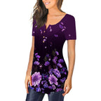 Ulovmi Plus Size Womens Tunic Tops To Wear With Leggings Summer Short Sleeve