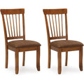 Signature Design By Ashley Berringer Dining Chairs Set Of 2, Classic Wood Spindle-Back Design, Cushioned Microfiber Seat, Rustic Finish For Kitchen & Dining Room Chair, Walnut