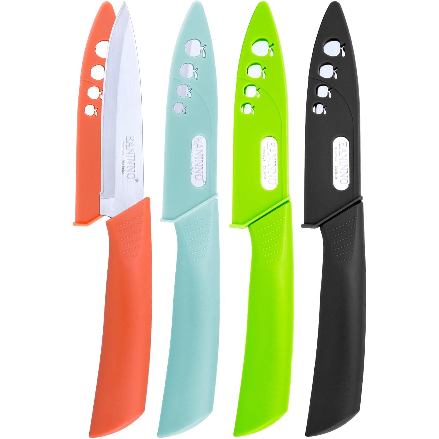 Paring Knife, 4 inch Kitchen Knives Set with Cover Small Knife for Fruit Peeling Vegetable Stainless Steel with Sheath Ergonomic Handle