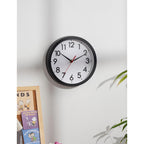 Akcisot 8 Inch Wall Clock, Battery Operated Analog Clock, Silent Non-Ticking, Ideal For Bedroom, Bathroom, Kitchen, Office And School, Black