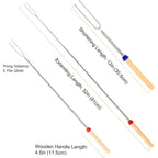 Marshmallow Roasting Sticks, Telescoping Smores Sticks For Open Fire Pit | 32 Inch Long Marshmallow Toasting Barbecue Forks S' Mores Skewers For Campfire Camping Hotdog Hot Dog Bonfire Grill, 5 Pack