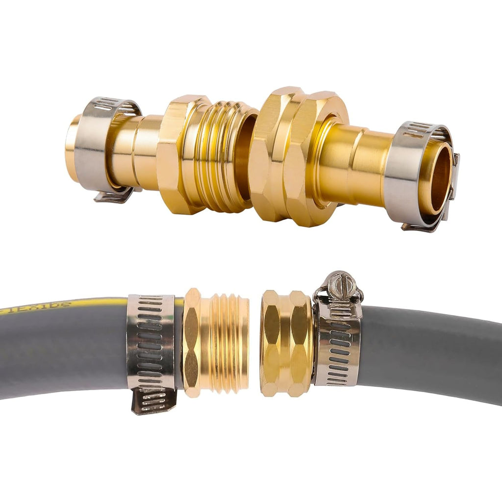 Garden Hose Repair Connector Kit, Fit For 3/4" Or 5/8" Garden Hose Fitting | 5 Set Male And Female Hose Adapter, Water Hose Repair Kit With Clamps