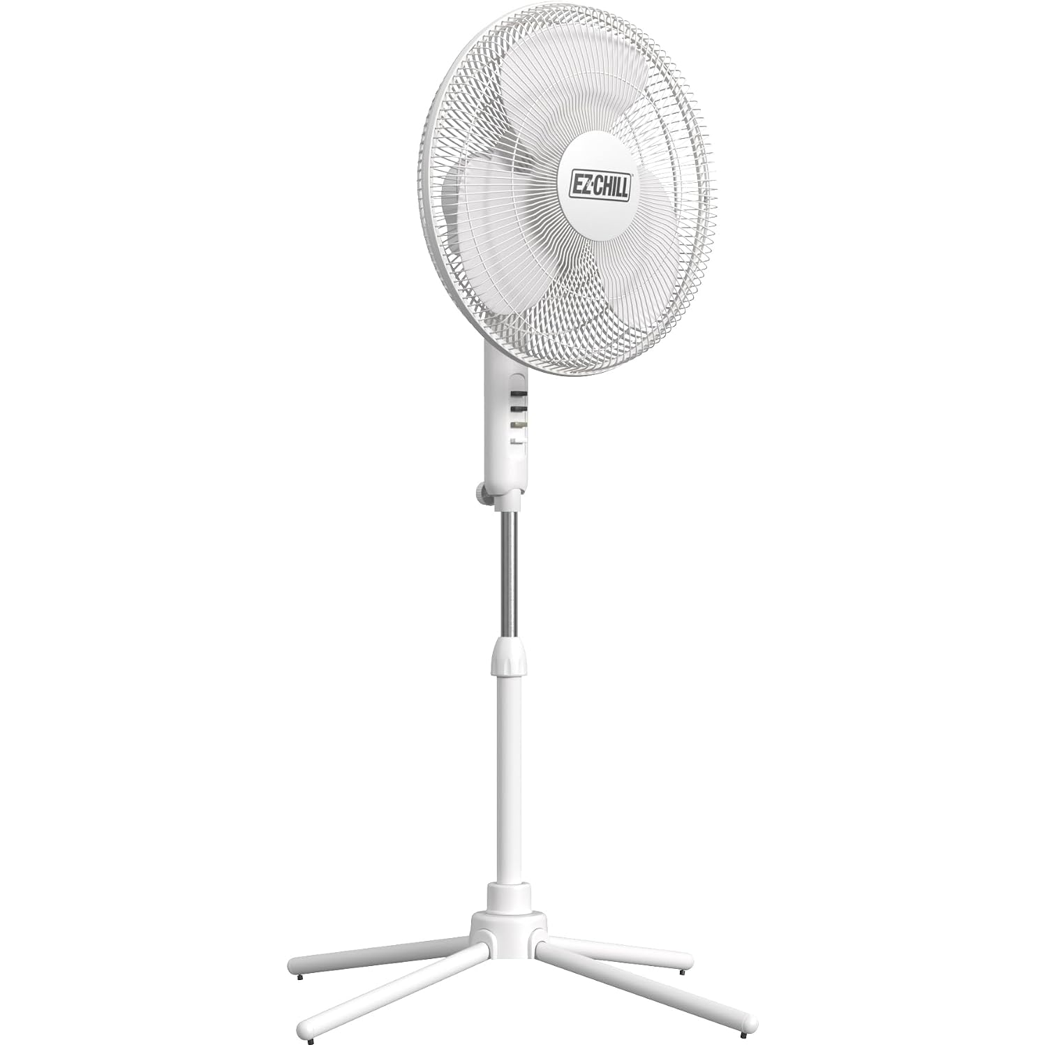 Ez-Chill 16” Oscillating Pedestal Fan, 3-Speed Options, 90-Degree Oscillating Head, Adjustable Height And Tilt, Powerful Air Flow, White, Mtsp15-16Az