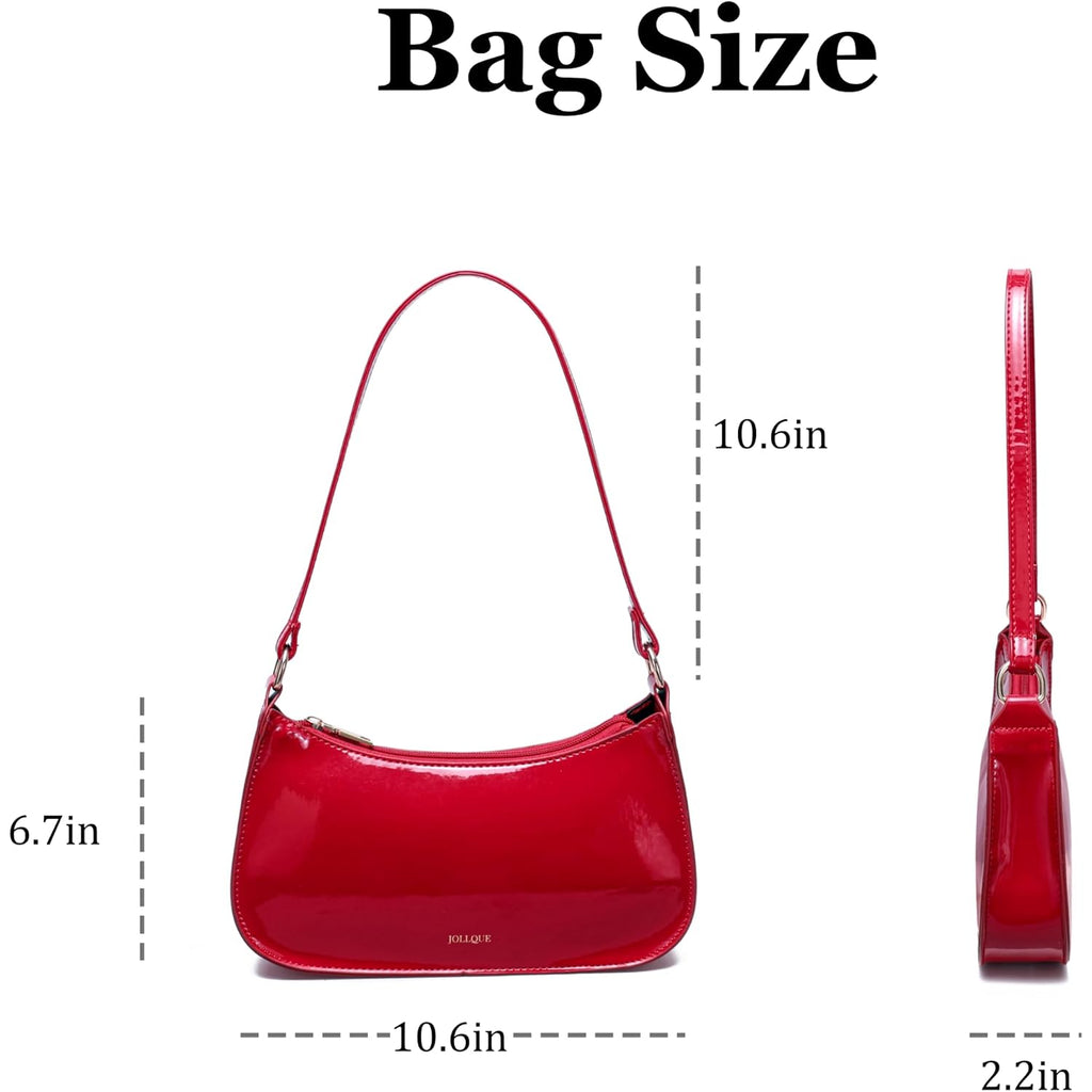 Shoulder Bag For Women, Small Under The Arm Patent Leather Purses, Mini Clutch Y2K Jelly Handbag Crossbody Bags