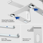 BESIGN LS03 Aluminum Laptop Stand, Ergonomic Detachable Computer Stand, Notebook Riser, Laptop Mount Compatible with Air, Pro, Dell, HP, Lenovo More 10-15.6" Laptops