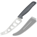 Zyliss Cheese Knife – Stainless Steel Blade with Non-Stick Holes & Forked Tip for Serving – Cuts Soft, Semi-Soft & Firm Cheeses – Wheat Straw Handle, Dishwasher Safe, 5-Year Guarantee – 5"