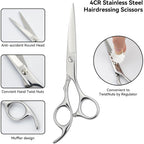 12-Piece Professional Hairdressing Scissors Set—Stainless Steel Hairdressing Scissors, Flat-Cut Blades for Stylists Unisex Haircutting Tool Set for Boys and Girls Stylist Supplies
