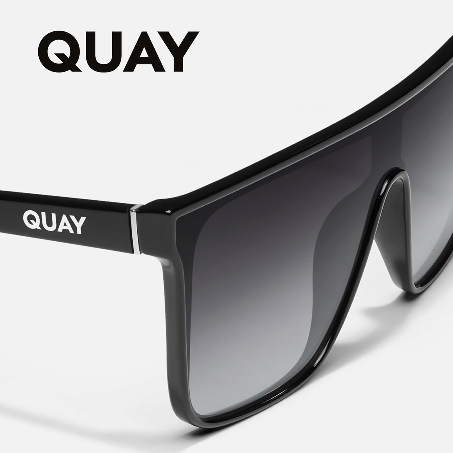 QUAY Oversized Nightfall Medium Non-Polarized Shield Sunglasses for Men & Women, Unisex Shades with UV-Protected Lenses