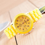 Wholesale 10 Pack Men Women Silicone Band Watch Set Analog Quartz Jelly Colorful Wristwatch
