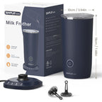 SIMPLETASTE Milk Frother, 4-in-1 Electric Milk Frother and Steamer, Automatic Warm and Cold Foam Maker and Milk Warmer for Latte, Cappuccinos, Dark Blue