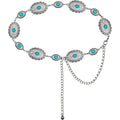 TOPACC Western Metal Concho Belt for Women Cowgirl Chain Belts for Dresses Jeans Country Concert Outfit