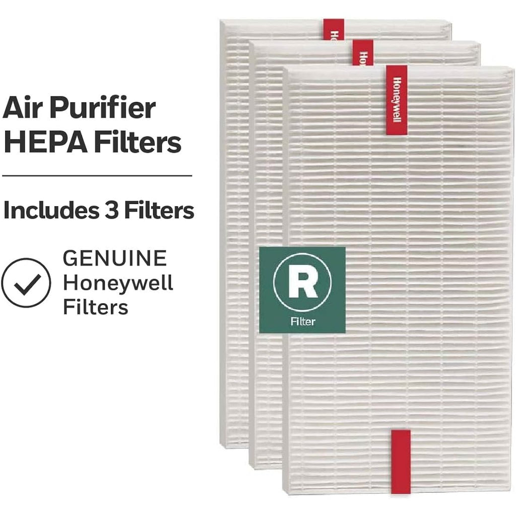 Honeywell Hepa Air Purifier Filter R, 3-Pack For Hpa 100/200/300, 3000 And 5000 Series - Airborne Allergen Hepa Air Filter Replacement Targets Wildfire/Smoke, Pollen, Pet Dander, And Dust