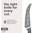 Zyliss Cheese Knife – Stainless Steel Blade with Non-Stick Holes & Forked Tip for Serving – Cuts Soft, Semi-Soft & Firm Cheeses – Wheat Straw Handle, Dishwasher Safe, 5-Year Guarantee – 5"