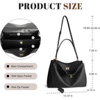 hedexe Genuine Leather Tote Bag for Women: Soft Cowhide Shoulder Handbags for Ladies - Satchel Purse for Travel Work(Large)