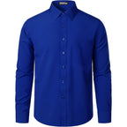 Zeroyaa Men'S Regular Fit Dress Shirt Solid Wrinkle-Free Long Sleeve Casual Business Button Up Shirts With Pocket