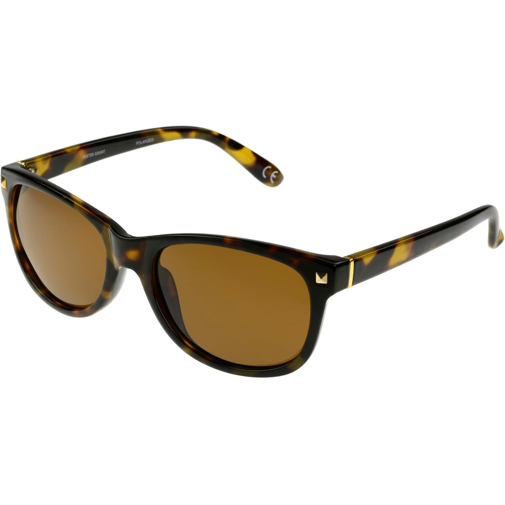Foster Grant Sutton Polarized Sunglasses For Women, Brown Tortoise Shell Sunglasses Tortoise/Brown