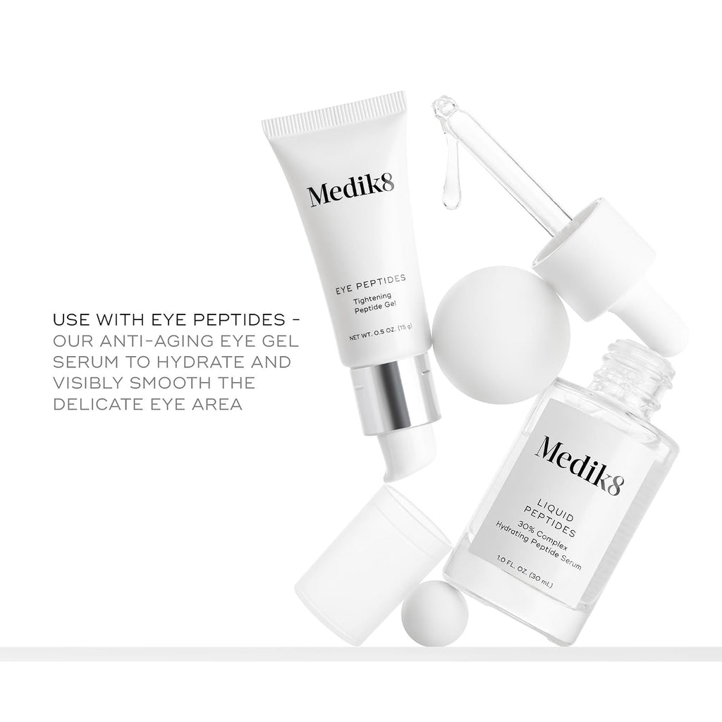 Medik8 Liquid Peptides - Multi Peptide Face Serum For Women And Men - Smooths Wrinkles And Fine Lines - Hydrating Serum - 1.0 Oz