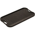 Lodge Pro-Grid Reversible Grill/Griddle - 20 Inches x 10.5 Inches - Dual-Sided Cast Iron Griddle - Double Burner Grill - Even Heat Distribution - PFAS-Free Non-Toxic Cookware