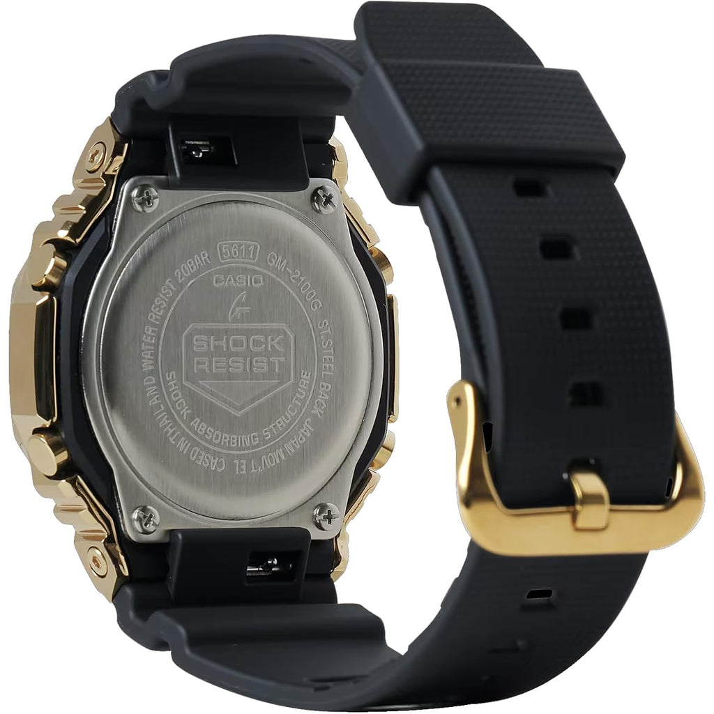 G-Shock Casio Stay Gold Series Analog-Digital Metallic Gold And Black Resin Strap Watch | Gm-2100G-1A9