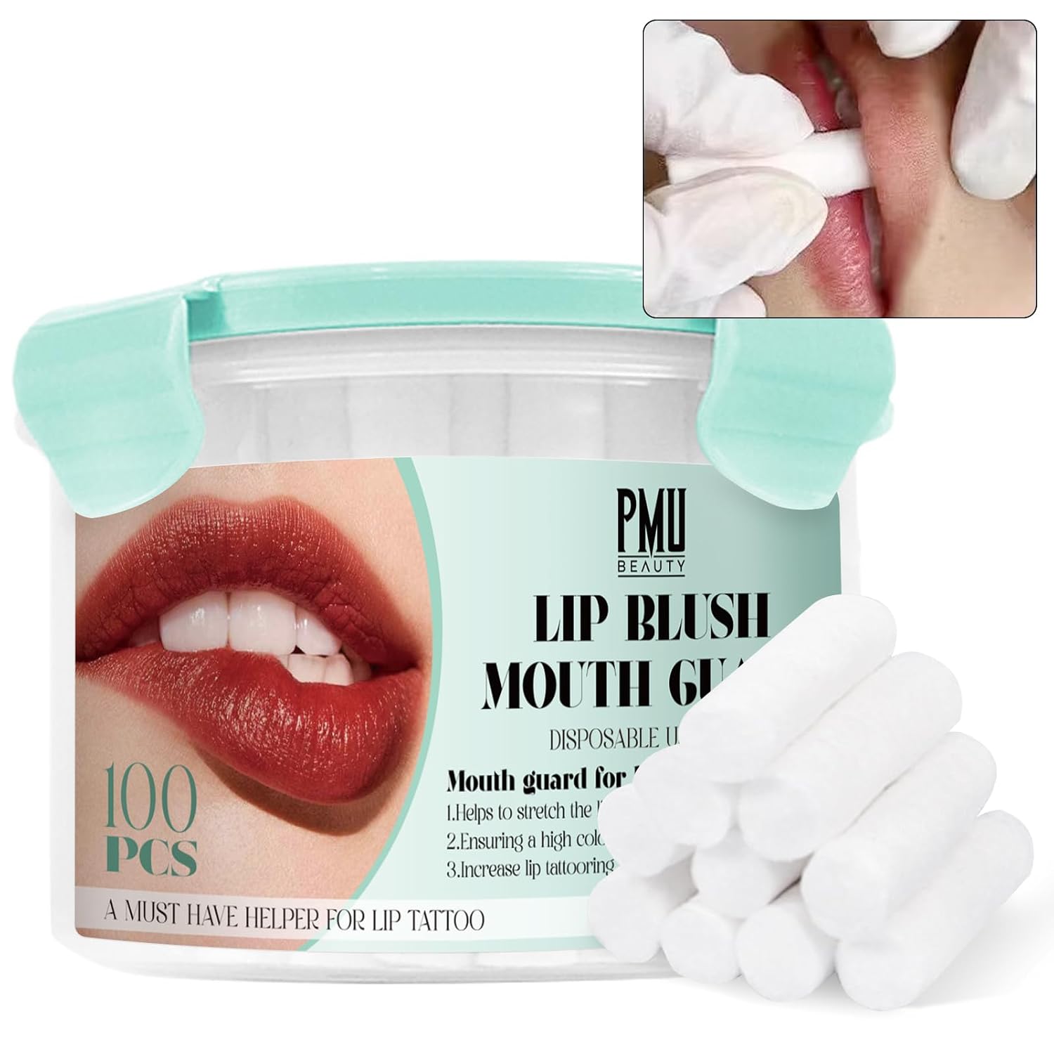 100Pcs Cotton Lip Tattoo Stretching Stick For Easy And Precise Coloring, Enhancing Color, Blushing Pmu Supplies, Cleaning Wipes