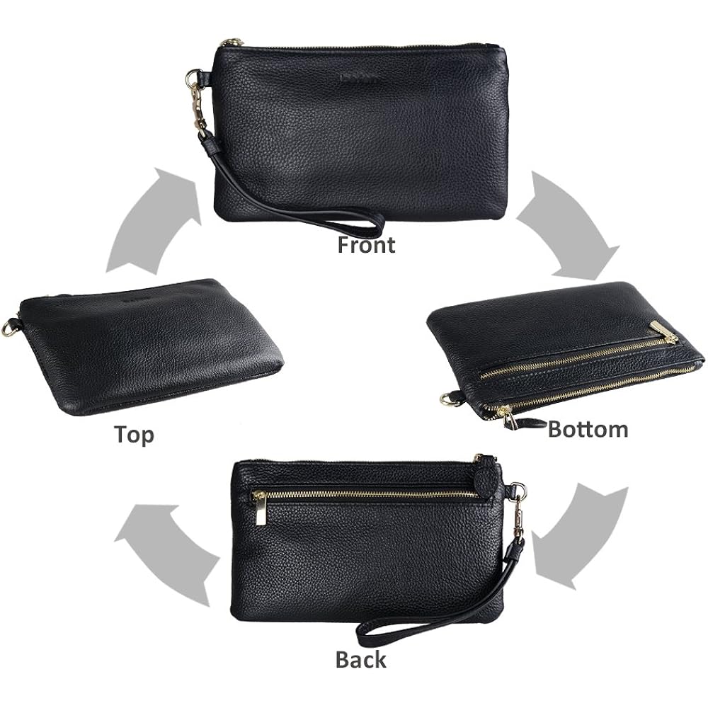 befen Genuine Leather Wristlet Clutch RFID Blocking Bag Cell Phone Wallet Purse Wristlet Wallet Purses and Handbags for Women