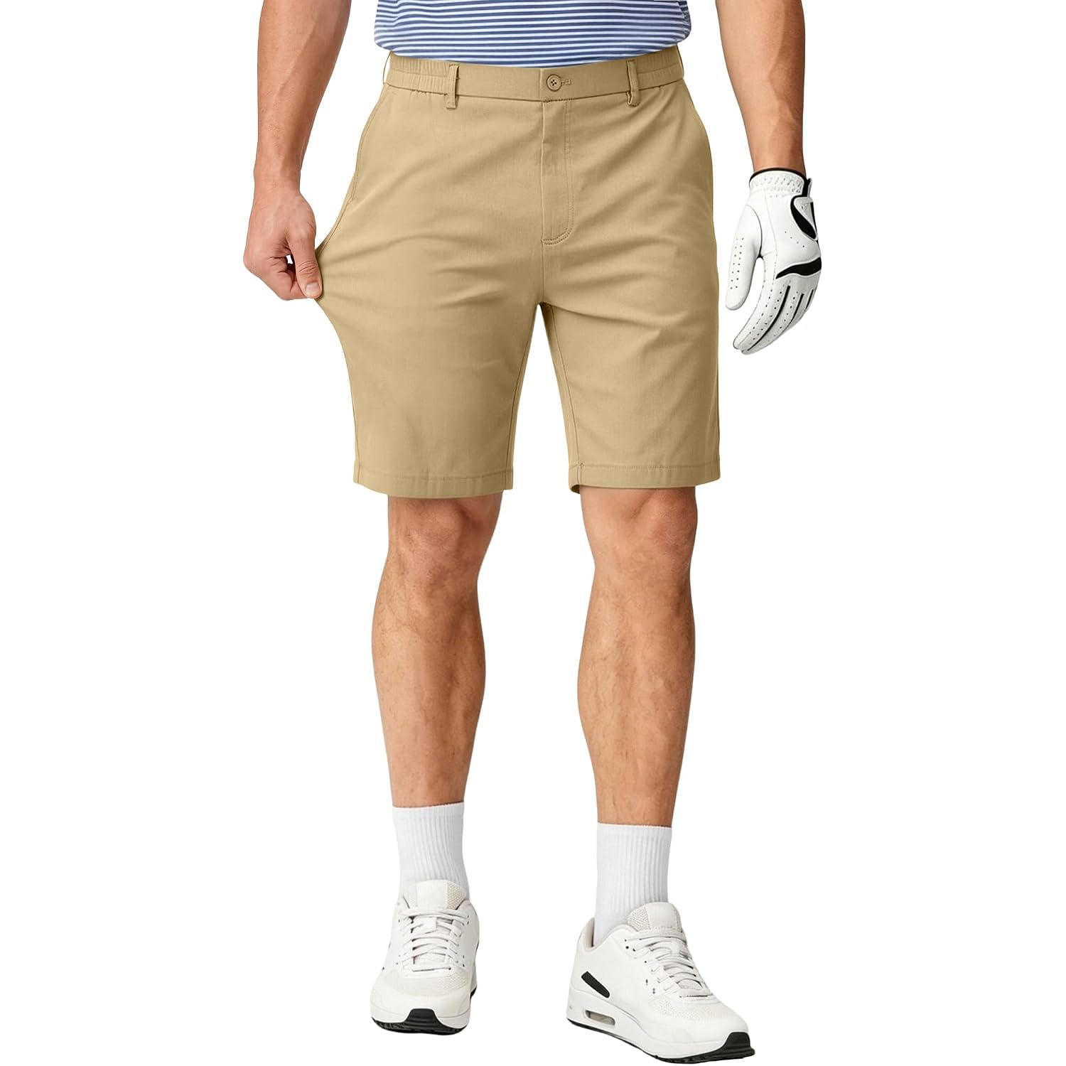 Mens Golf Shorts 7 Inch Inseam Stretch Lightweight Quick Dry Casual Dress Shorts With 4 Pockets