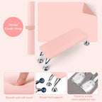 Nail Arm Rest for Acrylic Nails with Nail Table Mat, Microfiber Leather Nail Hand Rest Cushion for Nails, Soft Hand Pillow Footstool with Foldable Nail Art Hand Rest Pad for Nail Tech Use (Pink)