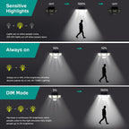 Lywalt Solar Outdoor Lights - 3000Lm 188 Led Motion Sensor Outdoor Lights, 4 Heads Security Light,Ip65 Waterproof, Easy Install,270°Wide Angle Flood Wall Light With 3 Modes For Backyard Yard