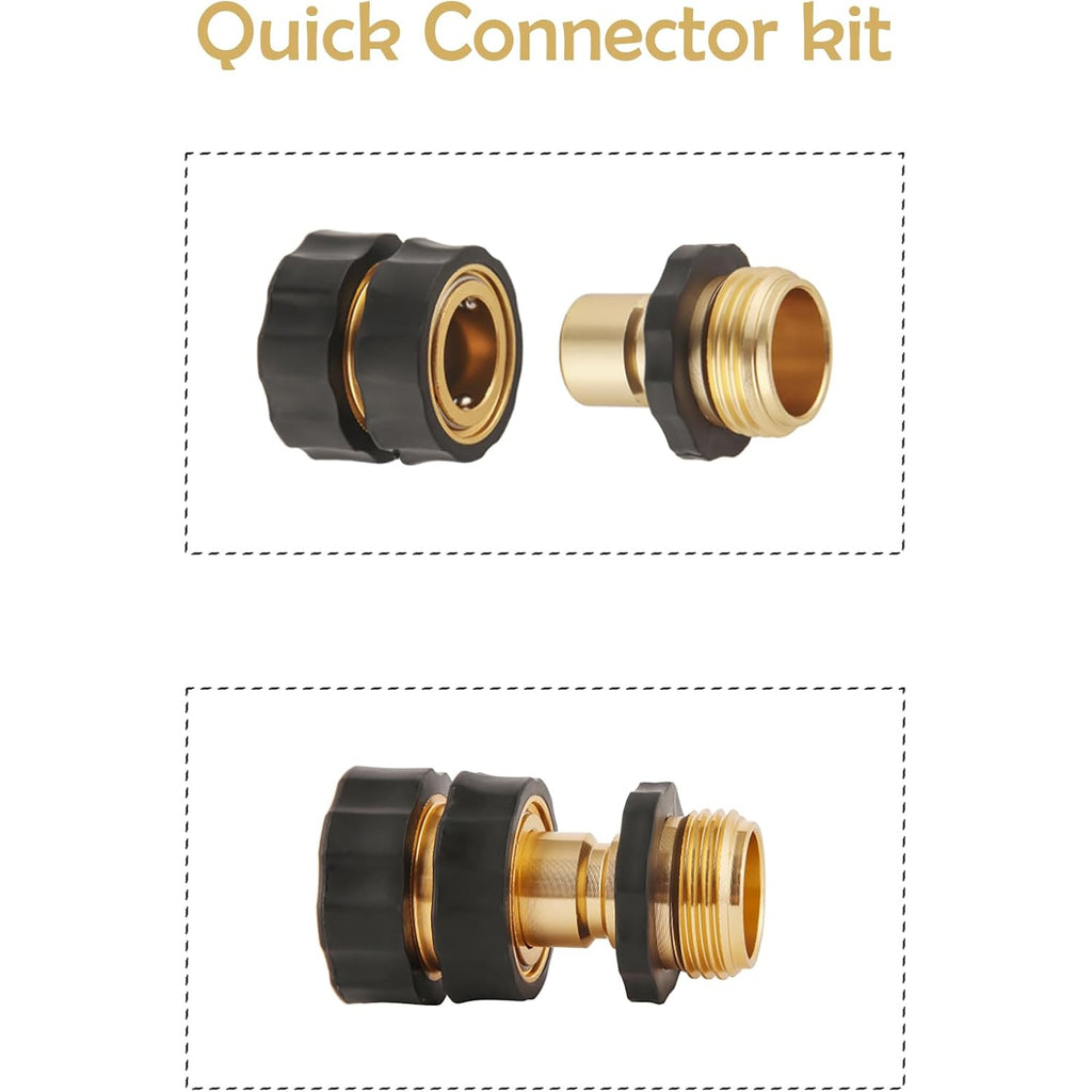 Bilal 6 Set Quick Connect Hose Fittings For Garden Hose Quick Connector | 3/4 Inch Ght Male And Female Attachment Quick Release Water Hose Adapter With Gasket