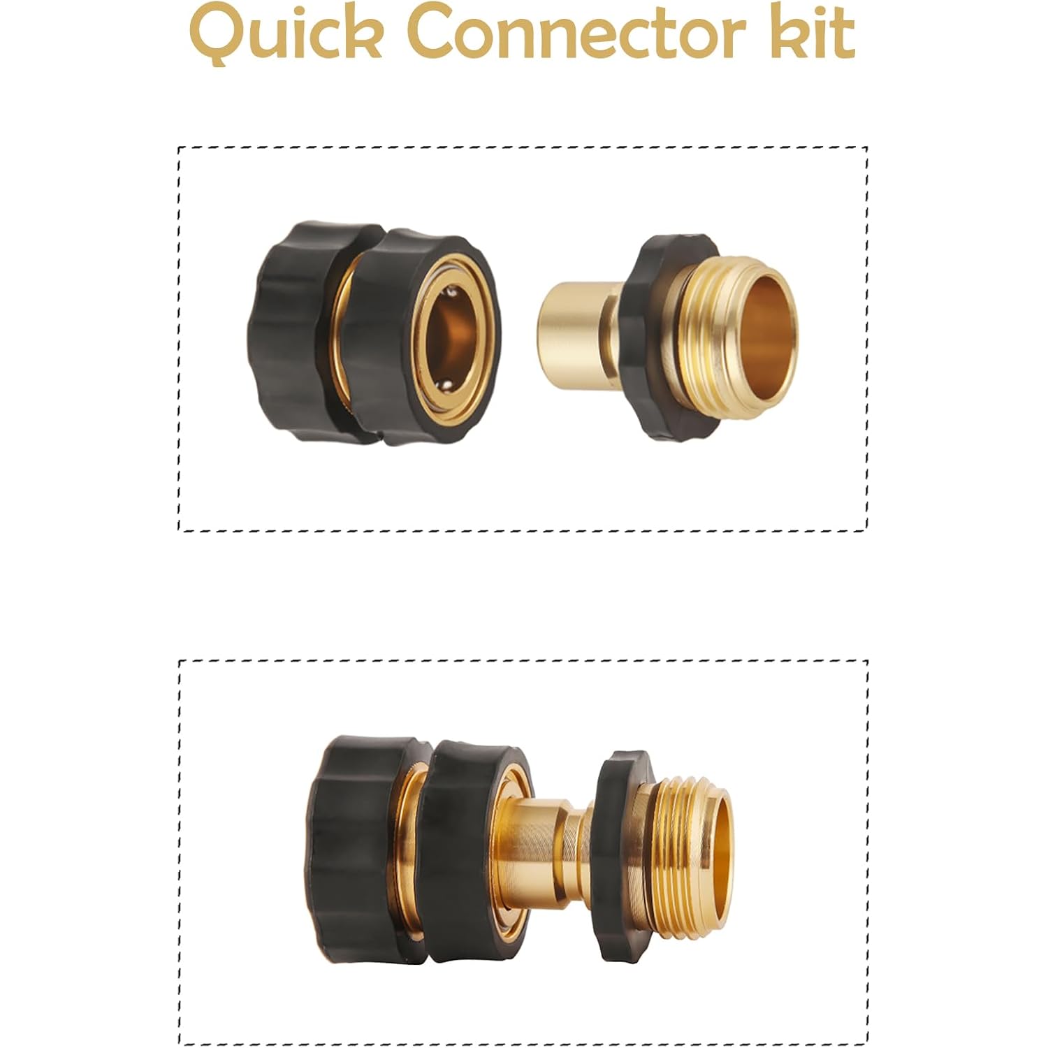 Bilal 6 Set Quick Connect Hose Fittings For Garden Hose Quick Connector | 3/4 Inch Ght Male And Female Attachment Quick Release Water Hose Adapter With Gasket