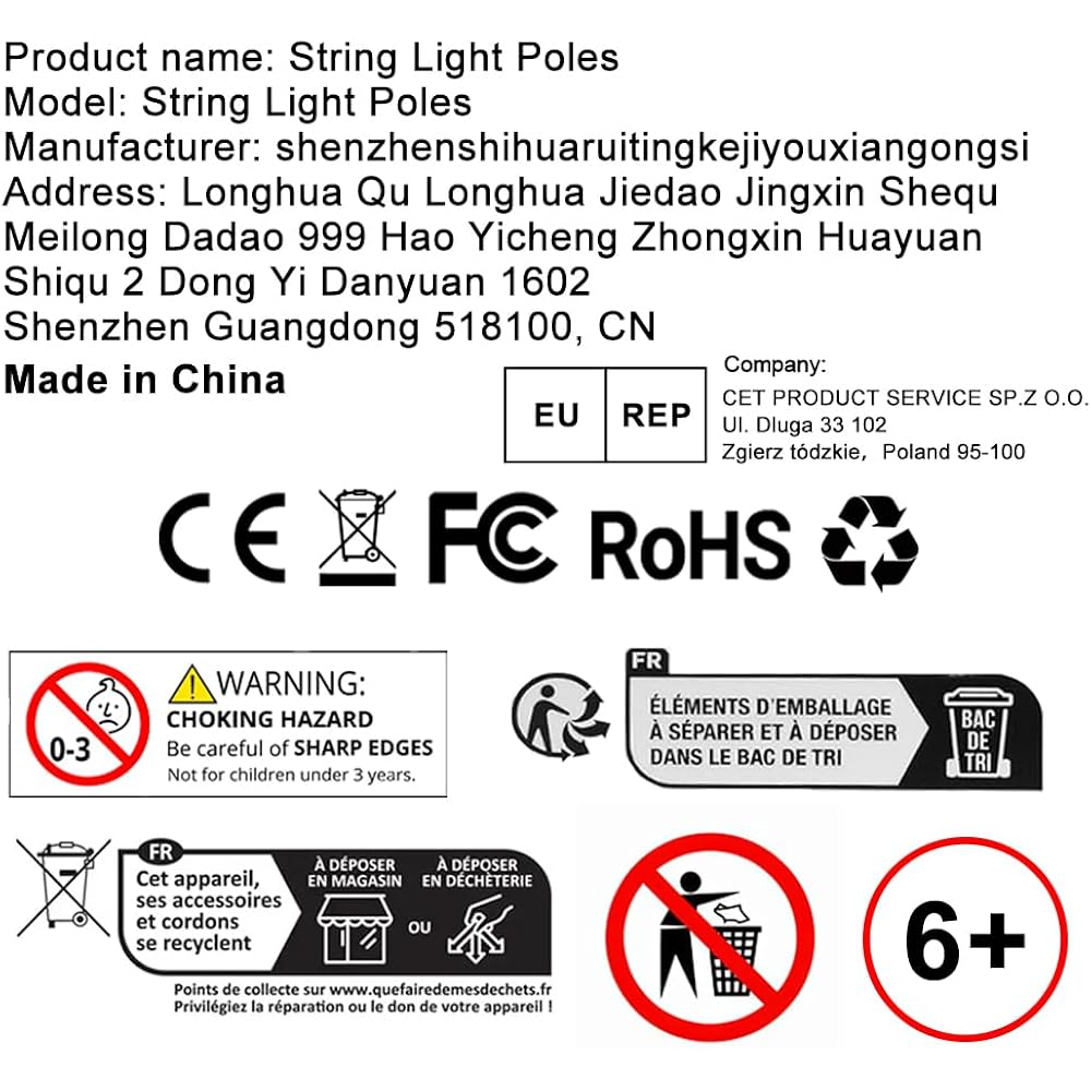 Ahrlhr 6 Pack String Light Poles, Outdoor String Light Pole 10 Ft Forked Metal Light Pole With Adjustable Outdoor Light Stand, Deck, Backyard, Garden, Wedding, Rustproof And Sturdy With Hooks.